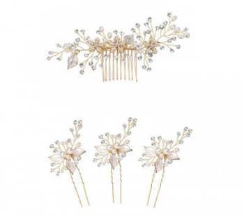 4 piece Handmade Fashion Bridal Wedding Hair Pins